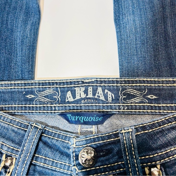 Ariat jeans Low Rise Boot cut jeans medium wash stretchy women Size 26 - Picture 3 of 12